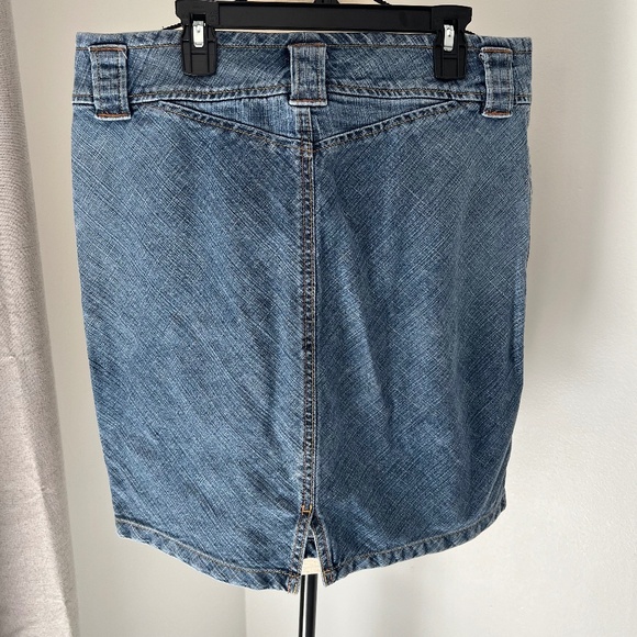 VTG Gap Stonewash Denim Stretch Mini Skirt Sz 8 - Picture 4 of 7